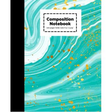 Imagem de composition notebooks | wide ruled 100 pages | 7.5 x 9.25 Liquid Marble | Blank Wide Lined Workbook: Paperback