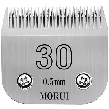 Imagem de 30 lâminas de corte destacáveis 1/50" (0,5 mm) lâminas de tosquiadeira série UltraEdge para cuidados de cães compatíveis com a maioria dos cortadores Andis, Oster A5 Wahl série KM