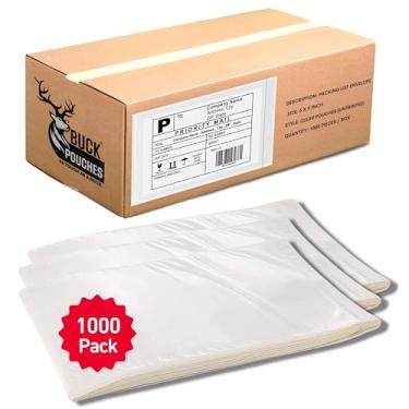 Imagem de Pacote com 1000 capas de etiqueta de envio de 15 x 23 cm - bolsas de envelope de guia de remessa com adesivo e vedação - Plástico transparente não impresso e suporte de lista de correspondência à