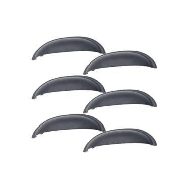 Imagem de 6 Unidades Puxador Concha Meia Lua P/Gaveta Armario Móveis (Preto Fosco)