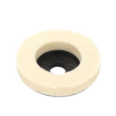 Imagem de 3/4/4.5/5 polegadas lã polimento roda lã feltro almofada moedor acessórios disco de moagem para metal vidro cerâmica polimento 1pc, 75x10mm 1pc