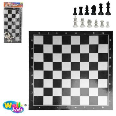 Imagem de Jogo de xadrez com tabuleiro classico + 32 pecas 29x29cm - WELLKIDS