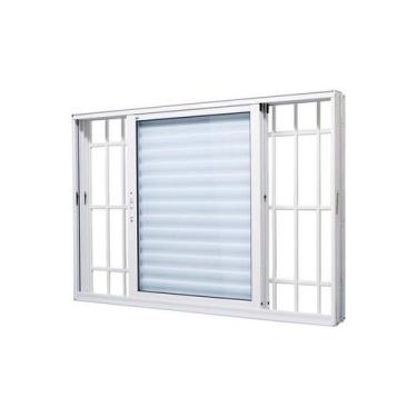 Imagem de Janela Veneziana em Alumínio Branco 3 Folhas Direita Perfecta Max 100x