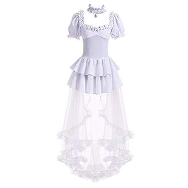 Imagem de Grand Duke Fantasia de cosplay de fantasma de princesa vestido branco Lolita fantasia de Halloween conjunto completo (fantasia, feminino GG)
