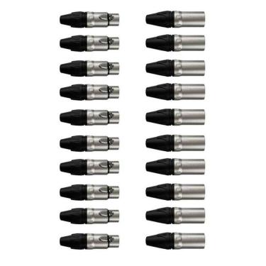 Imagem de Kit Conectores Xlr 1003 1013 20un (10 Machos-10 Femeas) Wireconex [f108]