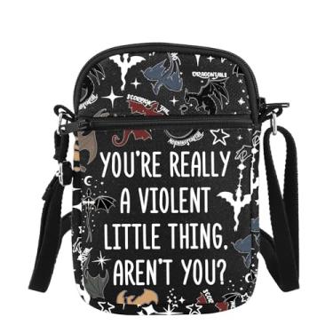 Imagem de PLITI Bolsa tiracolo Fourth Wing Dragon Rider Fans Gift You're Really A Violent Little Thing Fourth Wings Presente inspirado, Violent Thing Zcbagbl