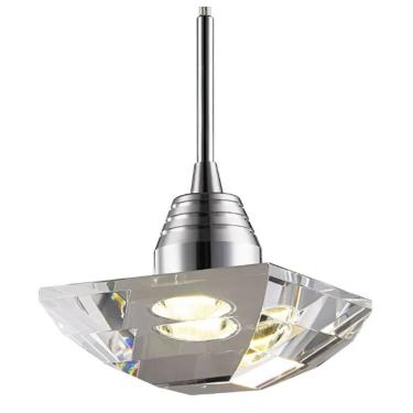 Imagem de Pendente Cristal Transparente 9cm Led 3W 3000K Bivolt PE-006/1.12 Mais Luz