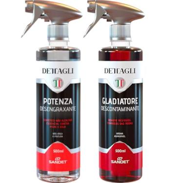 Imagem de Kit Descontaminante Ferroso Gladiatore + Desengraxante Potenza Removedor de Piche e Cola Dettagli Sandet