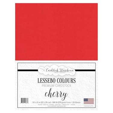 Imagem de Papel de cartolina vermelho maçã doce – 21,5 x 28 cm Premium fosco 45 kg Capa – 25 folhas da Cardstock Warehouse