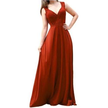 Imagem de Vestido De Festa Longo Para Madrinha Com Renda No Busto - Casual Dress