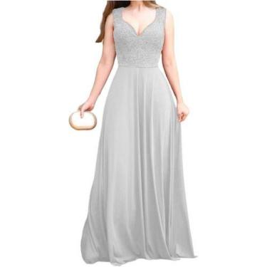 Imagem de Vestido De Festa Longo Para Madrinha Com Renda No Busto - Casual Dress