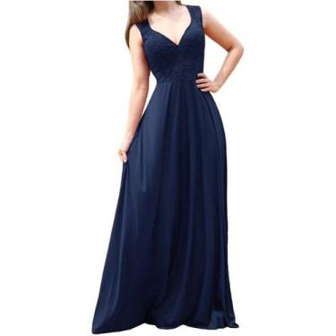 Imagem de Vestido De Festa Longo Para Madrinha Com Renda No Busto - Casual Dress