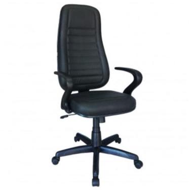 Imagem de Cadeira Giratória Presidente alta para escritório e reunião braço 7 Martiflex Cor Preto