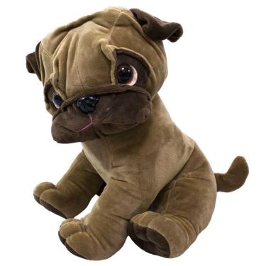 Imagem de Cachorro Sentado Pug 18 Cm - Pelúcia