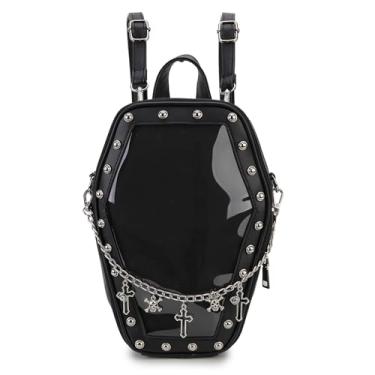 Imagem de ENJOININ Bolsa feminina estilo caixão gótico e bolsa de ombro para Halloween, Preto A, Small to Medium, Personalizado