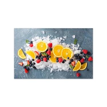 Imagem de MUHJDYC Imagens de cozinha decoração de parede - pinturas modernas em tela - arte de parede em tela para sala de jantar cartaz de comida de restaurante (limão de frutas) 30x50cm-12x19in sem moldura