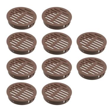 Imagem de MY MIRONEY 10 peças de saídas de ar circulares de 5 cm de plástico marrom capa de saída de ar exterior redonda para armário, guarda-roupa, cozinha