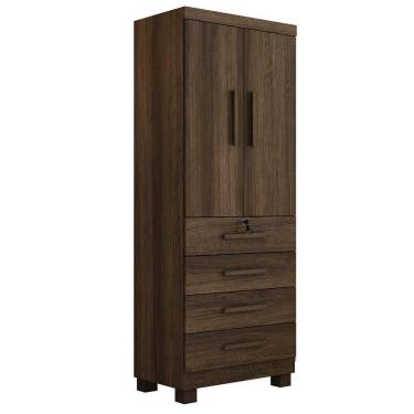 Imagem de Multiuso Roupeiro Maia 2 Portas 4 Gavetas Com Chave Beneti Imbuia