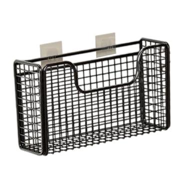 Imagem de Ｂｅｓｇａ Prateleira interna para porta de armário de cozinha, organizador de armário, prateleiras de ferro, prateleiras de armazenamento, porta-tempero de aço, Black L