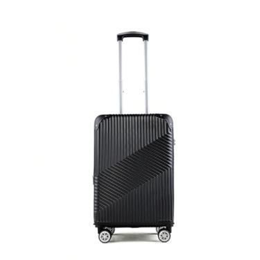 Imagem de Mala de mão 52 * 31 * 22cm com rodas 360° 8kg ABS mala de mão com zíper antifurto de dupla camada (Preto)