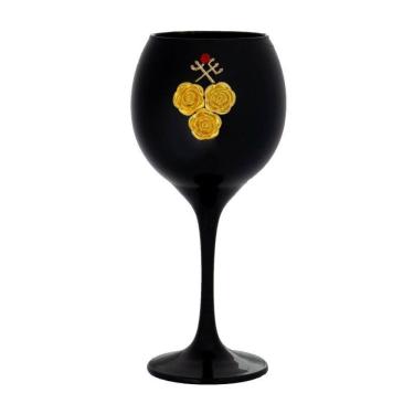 Imagem de Taça Preta Pomba Gira 3 Rosas Trid Cruz 400 Ml 20Cm Celebra