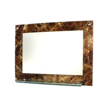 Imagem de Espelho Banheiro Prateleira 60Cm X 45Cm Mármore Imperador