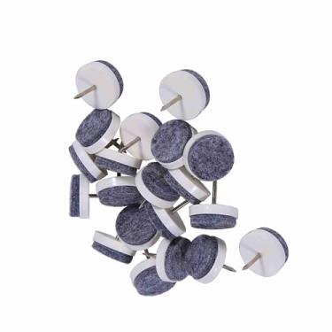 Imagem de Eujgoov 20pcs Redondo As Almofadas de Móveis de Feltro Pregos Em Controles Deslizantes para Cadeira de Proteção de Madeira de Madeira Desliza para Mesas Sofá Pernas Com Plástico + Feltro + Metal