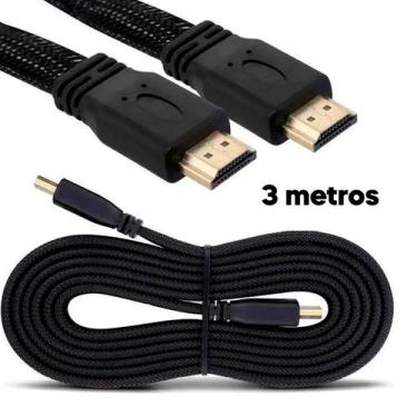 Imagem de Cabo Hdmi 3 Metros 4k Hd Full Hd Preto Gamer Para Jogos E Tv