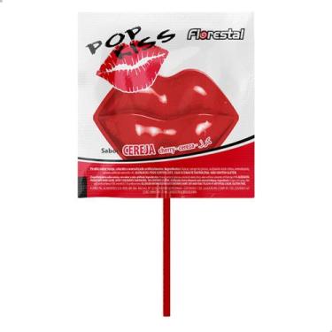 Imagem de Pirulito Pop Kiss sabor Cereja Pacote 500g 50 un Florestal Formato de 