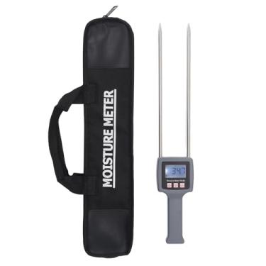 Imagem de Medidor de umidade do feno portátil Alta precisão Litada de backlit LCD Testador de umidade de grãos para cereais FORAW CAUS BRAN ABS SOLENCILESS 458X75X33MM