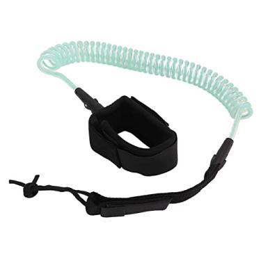 Imagem de Surf Foot Rope Elastic TPU Surfboard Leg Straps Ajustável Stand Up Paddle Leash para Homens Mulheres Crianças Leve Durável Aço Inoxidável Hardware 7mm 10Ft (Azul claro transparente)