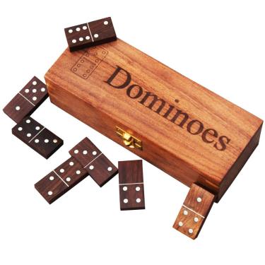 Imagem de Conjunto Domino T one para adultos e crianças com caixa de madeira (28 peças)