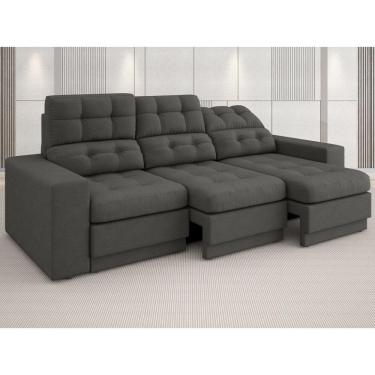 Imagem de Sofá Jobim 2,05m Assento Retrátil e Reclinável Velosuede - NETSOFAS