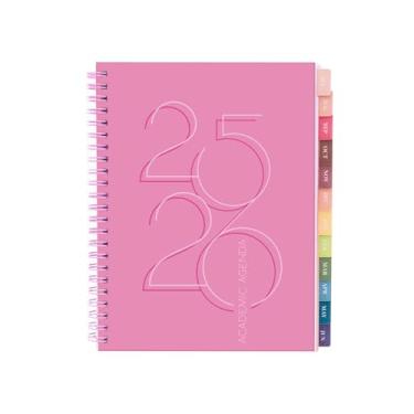 Imagem de Riley's Planner 2024-2025 Ano Acadêmico, Planejador semanal acadêmico de 18 meses - Agenda semanal e mensal Deco, capa flexível, páginas de notas, encadernação de fio duplo (20 x 15 cm, rosa)