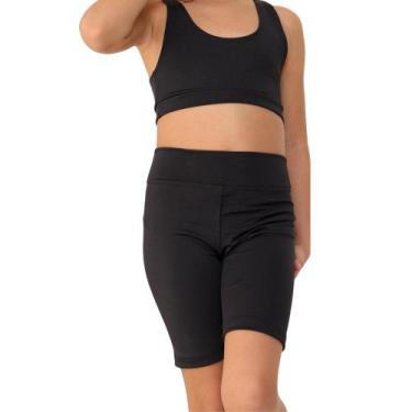 Imagem de Kit com 2 Shorts infantis- JinkingStore para meninas lisa básica, Verm