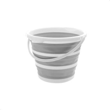 Imagem de Balde Retrátil Silicone 10L - Branco/Cinza - Alça