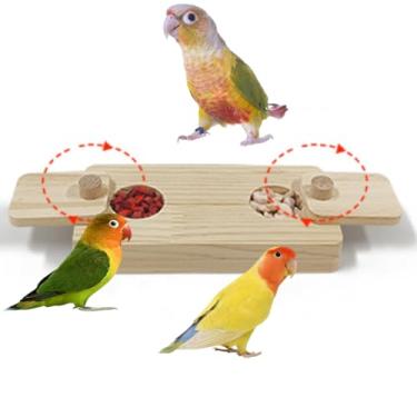Imagem de CXYYXF Quebra-cabeça de madeira para forrageamento de pássaros, brinquedo interativo de desafio alimentar com blocos deslizantes e fechaduras, enriquecimento para periquitos, calopsitas, conures