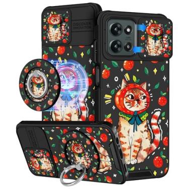 Imagem de Buleens Capa para Moto G 2025 - Design fofo com suporte de anel e capa de câmera para mulheres meninas estética feminina Kawaii gato legal adolescentes capa de telefone para Motorola Moto G 2025 capa