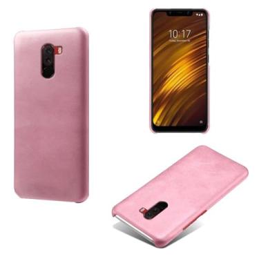 Imagem de Capa para Xiaomi Pocophone F1,Proteção contra quedas,Casca de volta de cor sólida simples,Design de couro de imitação de plástico-Pink