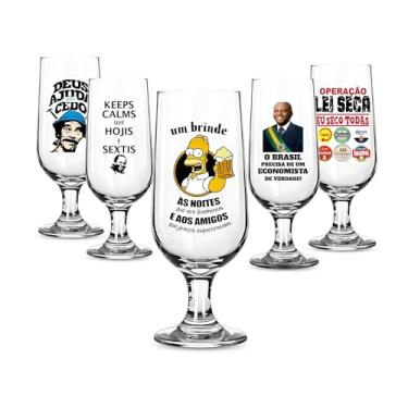 Imagem de Taça Cerveja/Chopp 300ml Personalizada Frases Engraçadas Vários Modelos Vidro Presente Taça Floripa (HOMMER)