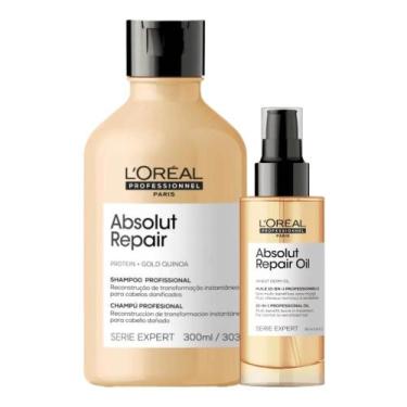 Imagem de L'Oréal Absolut Repair Shampoo 300ml e Óleo Reparador 90ml - LOréal Pr