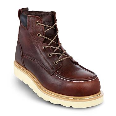 Imagem de Bota de trabalho EverBoots com bico de aço, resistente à abrasão e óleo, resistente à abrasão e óleo, couro oleado macio resistente, estrutura leve, Goodyear Welt Bota de trabalho masculina industrial