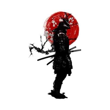 Imagem de Pôsteres De Arte De Parede De Samurai Japonês Moderno, Preto E Branco,