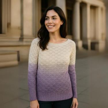 Imagem de Blusa Manga Longa Trico Tricolor Degrade Casual Atemporal - Vitrine Co