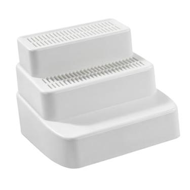 Imagem de Bothyi Rampa para escada de areia para gatos de 3 níveis, acessório lavável, fácil de limpar, multifuncional, secagem rápida, resistente, 28x28x21,8 cm, com, Branco