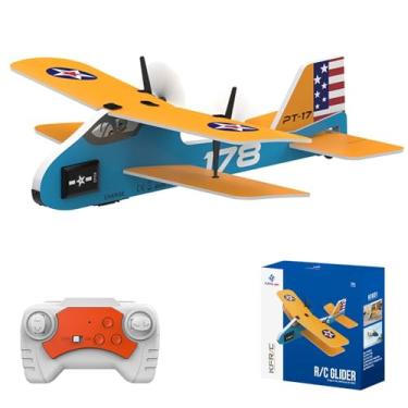 Imagem de TeeGGi Mini RC Plane for Beginners, Kids and Adults, 2.4GHz 2CH Remote Control Airplane with Led Lights, Double Wing Design Foam RC Airplanes with 6-axis Gyro Stabilize, Flying for Indoor and Outdoor