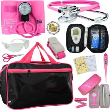 Imagem de Kit Enfermagem Cores Bolsa Top Premium + Medidor Glicose - Love Saude,