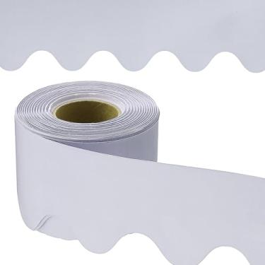 Imagem de PATIKIL Borda de quadro de avisos, pôster de 65,5 metros, quadro-negro, decoração de cortiça, bordas recortadas, decoração de parede para sala de aula e escritório, cinza claro Morandi