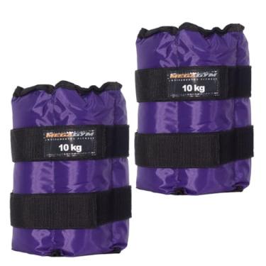 Imagem de Par Caneleiras Tornozeleira Peso 10Kg Impermeável Com Velcro Duplo Para Treino De Academia e Musculação