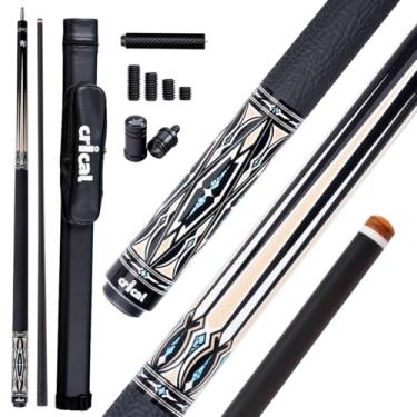 Imagem de CRICAL Bastão de sinuca de fibra de carbono Série CXD para adultos Tacos de bilhar de nível de torneio de taco de sinuca de baixa deflexão com ponta de 12,5 mm (fácil de controlar, Pro Taper)-SET4